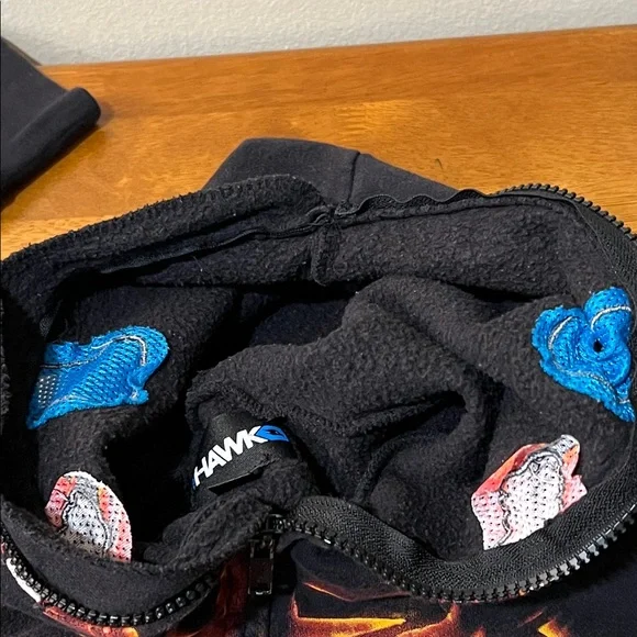 Tony Hawk  Skeleton Hoodie - Black and Orange Size Medium - Picture 10 of 11